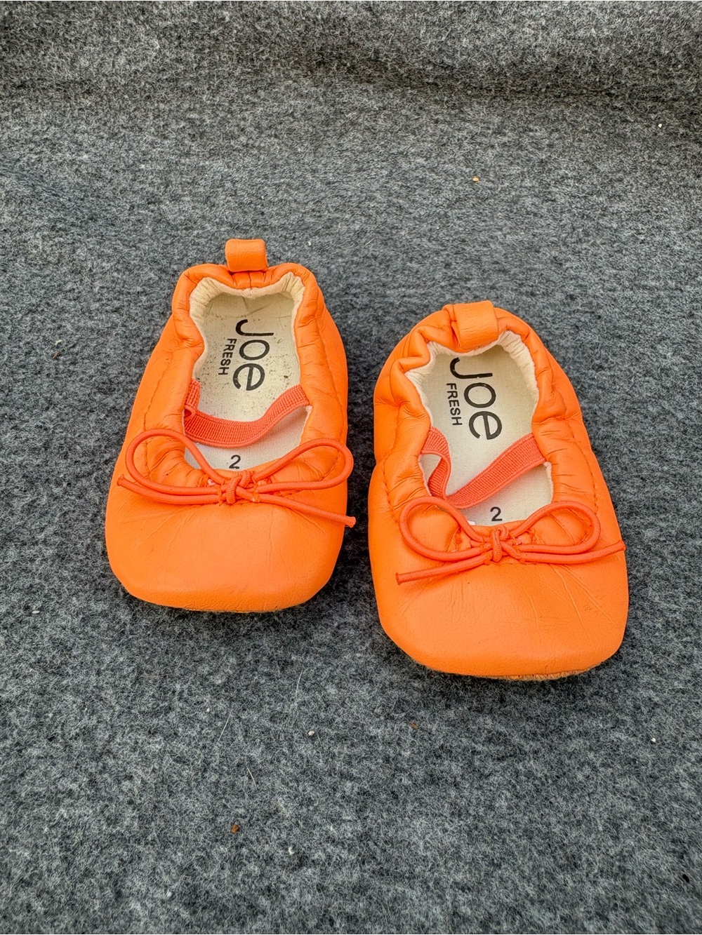 Joe Fresh Bright Orange Baby Ballet Flats with Bow